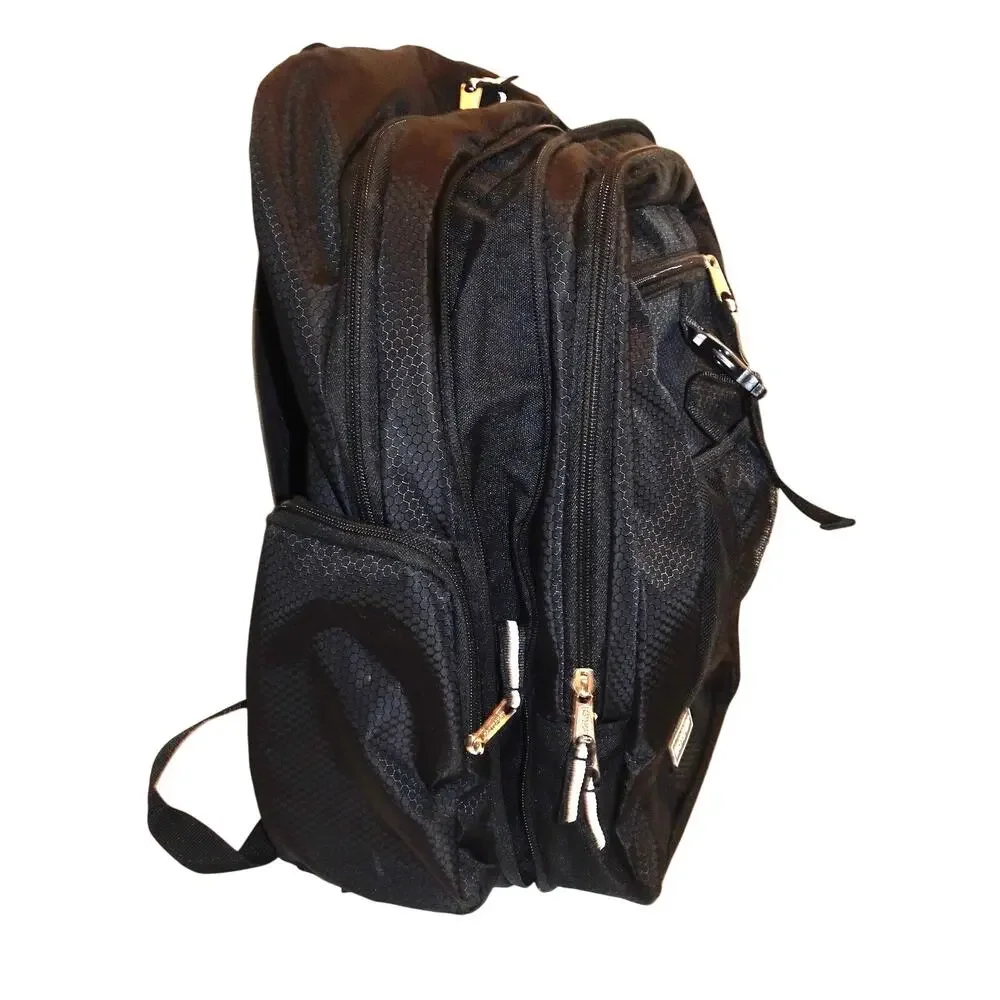 Eastsport Black Multi‑Pocket Backpack – Recycled Polyester